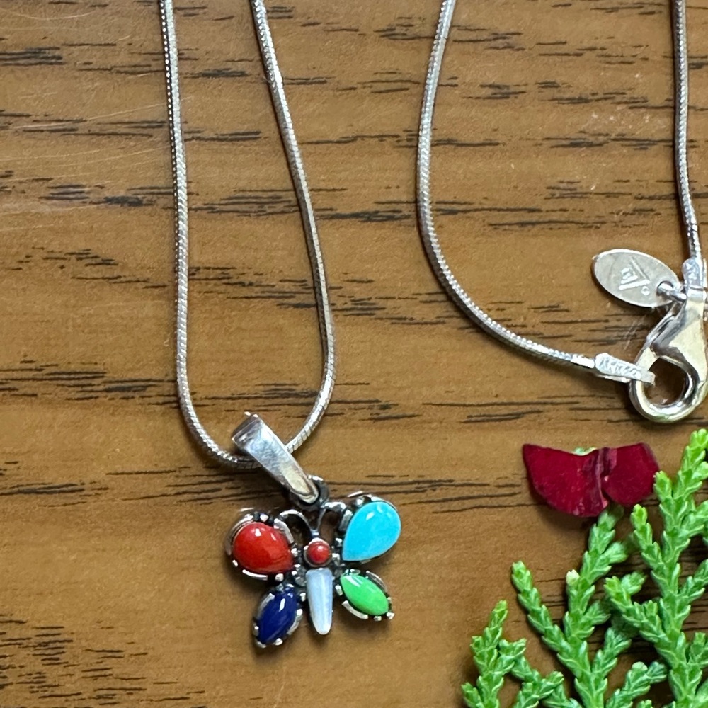 Silpada sterling Silver 925 Necklace with Multicolor butterfly Pendant